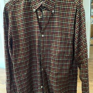 T. Harris Plaid Button-Up Shirt Multicolor Cotton Long Sleeve Men Size M